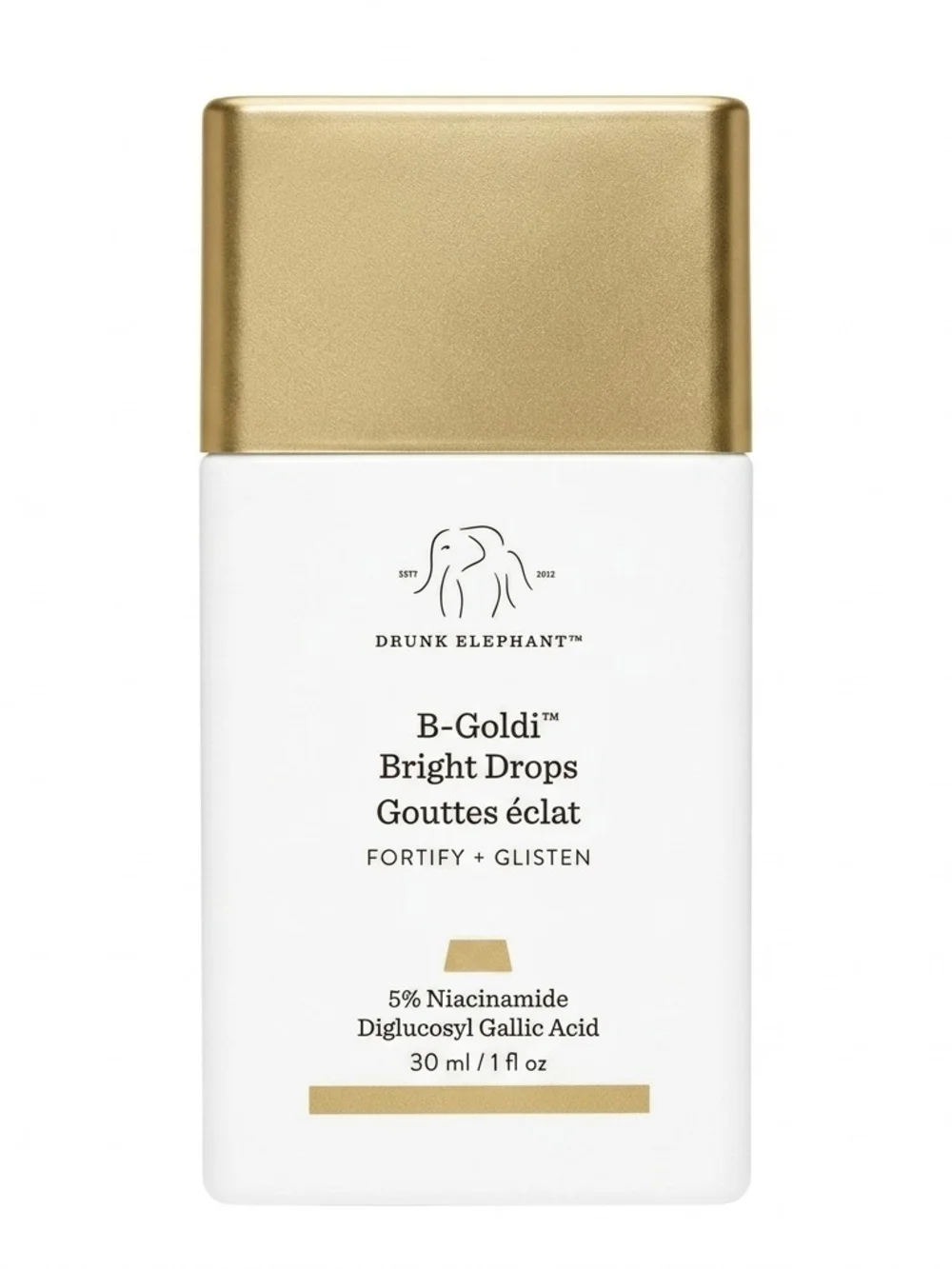 Drunk Elephant B-Goldi Bright Drops - White & Gold Packaging